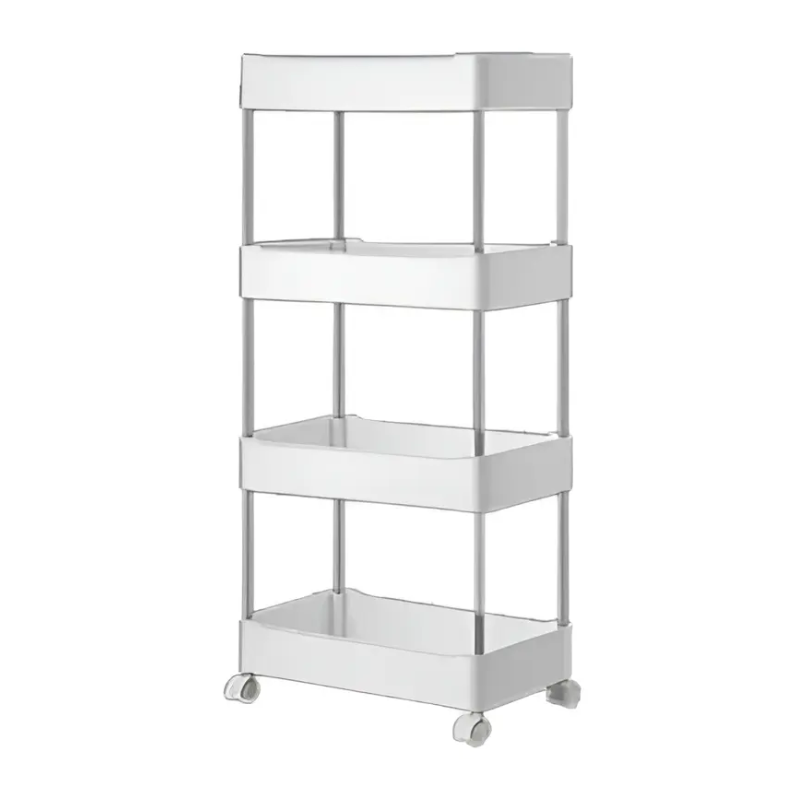 Estante Organizador Baño 4 Niveles Carrito Multifuncional Color Blanco