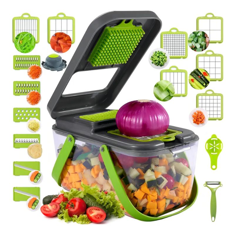 Picadora Cortadora de Verduras y Frutas con Contenedor