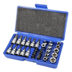 Juego Dados Torx Estrella 3/8 Hembra Macho 34 Piezas Cromo Vanadio