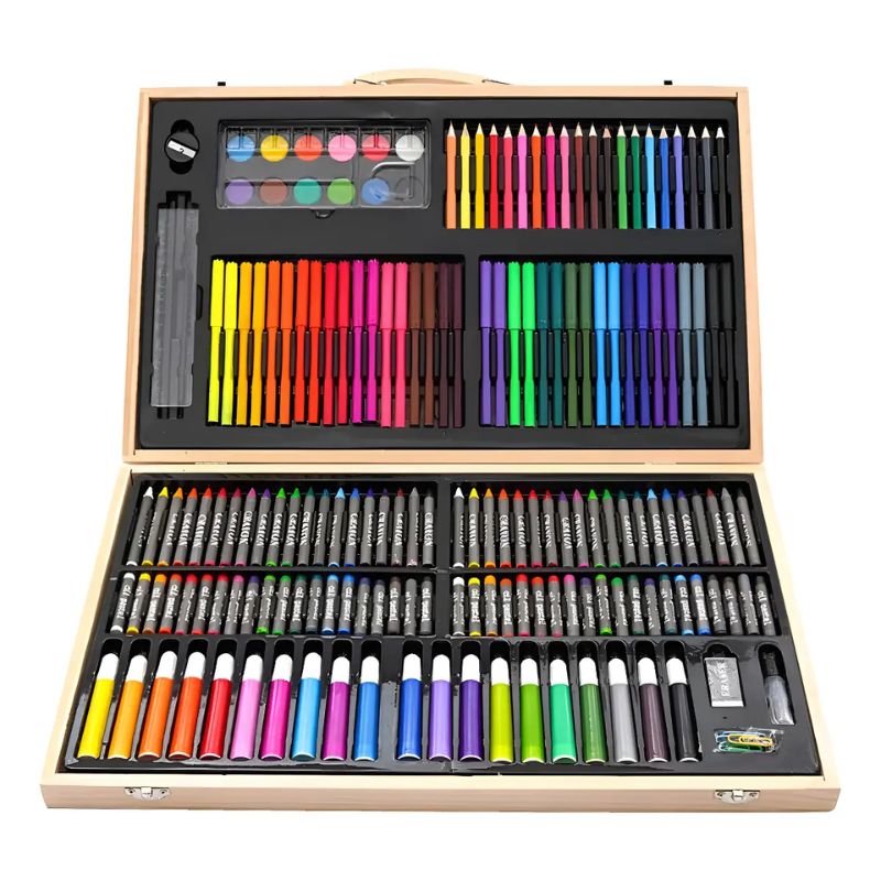 Maletín de Arte Artist Kit 180 Piezas con Lápices Colores y Acuarelas