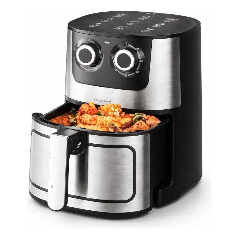 Freidora De Aire 10 Litros 2400w Digital Doble Control Acero Inoxidable