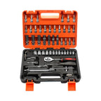 Juego Dados 53 Piezas Cuadrante 1/4 Llaves Chicharra Kit Herramientas