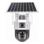 Cámara De Seguridad Solar Wifi Exterior Ptz 360° Hd Con Visión Nocturna, Detección De Movimiento Y Sirena De Alarma