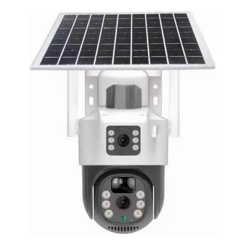 Cámara De Seguridad Solar Wifi Exterior Ptz 360° Hd Con Visión Nocturna, Detección De Movimiento Y Sirena De Alarma