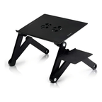 Soporte Notebook T9 Ajustable Giratorio 360° Con Ventiladores y Mouse Pad