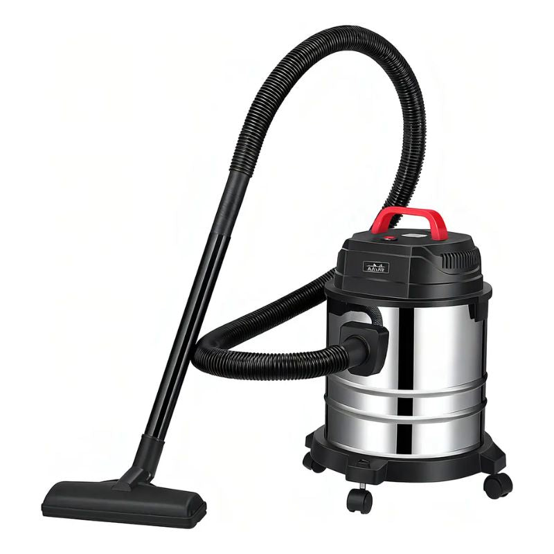 Aspiradora Industrial Hogar 18 Litros 1800w Acero Inoxidable Seco Y Húmedo 44x32 Cm