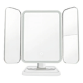 Espejo Tocador Maquillaje Profesional Aumento Led Plegable Color Blanco