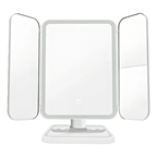 Espejo Tocador Maquillaje Profesional Aumento Led Plegable Color Blanco