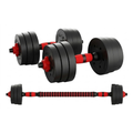 Set De Mancuernas 20kg Barra Armable Ajustable Color Negro