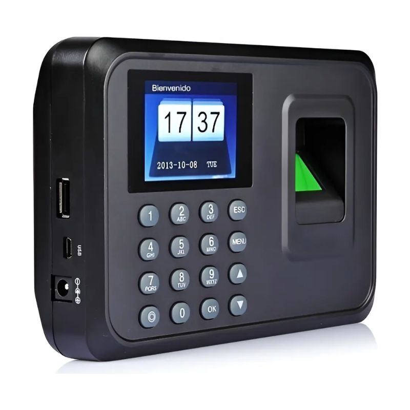 Huellero Reloj Control de Asistencia con Huella Digital y Pantalla LCD