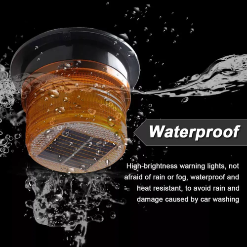 Baliza Solar LED Intermitente IP68 Impermeable Recargable Roja