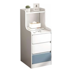 Velador Organizador 3 Cajones 87x34x30 Cm Melamina Moderna Resistente Blanco