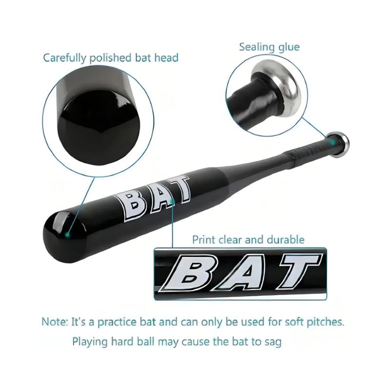 Bate Beisbol Aluminio 70cm Color Negro