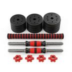 Set De Mancuernas 20kg Barra Armable Ajustable Color Negro