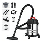 Aspiradora Industrial Hogar 18 Litros 1800w Acero Inoxidable Seco Y Húmedo 44x32 Cm