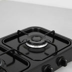 Cocina A Gas Portátil De 4 Quemadores Acero Inoxidable Con Tapa Protectora Encimera