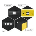 Partidor Cargador Powerbank Bateria Auto + Inflador De Rueda 13.5v Color Negro 5400mah