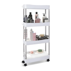 Estante Organizador Baño 4 Niveles Carrito Multifuncional Color Blanco