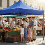 Repuesto Toldo Carpa 3x3m Azul Poliéster Impermeable Protección UV