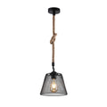 Lámpara Colgante Vintage Porta E27 con Cuerda | 150 x 150 mm | Estilo Industrial