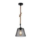 Lámpara Colgante Vintage Porta E27 con Cuerda | 150 x 150 mm | Estilo Industrial