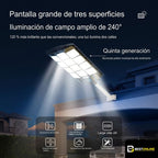 Foco Led Solar Exterior 1000W Sensor Movimiento 240° Luz Fría