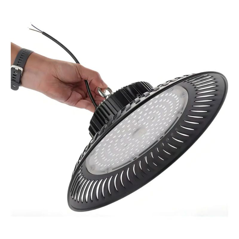 Lámpara Industrial LED Tipo UFO 200W Blanca con Protección IP65
