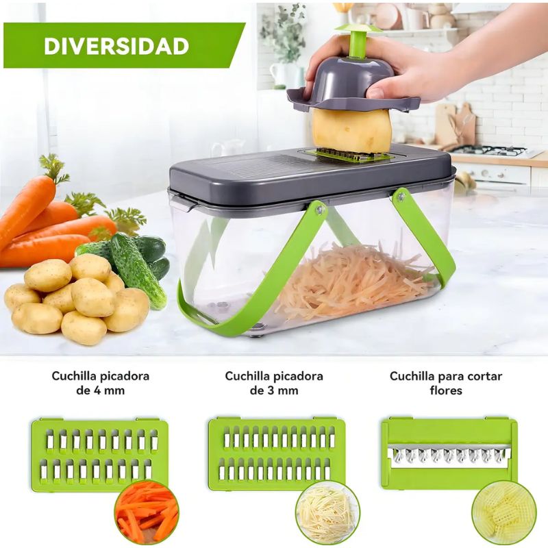 Picadora Cortadora de Verduras y Frutas con Contenedor