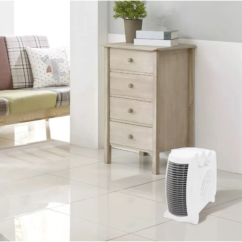 Caloventor Eléctrico Portátil Termoventilador 600W Blanco