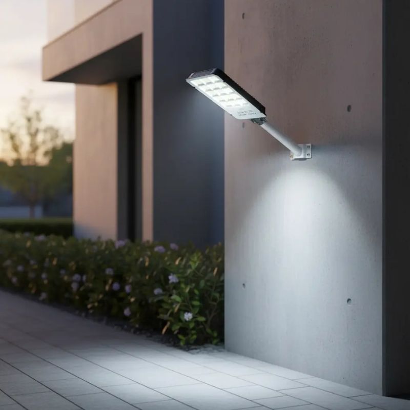 Foco Led Solar Exterior 3000w Soporte Muro 60 Cm Sensor Movimiento Luz Fría