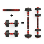 Set De Mancuernas 20kg Barra Armable Ajustable Color Negro
