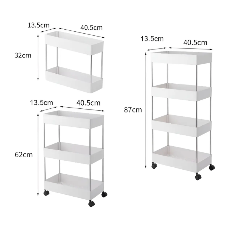 Estante Organizador Baño 4 Niveles Carrito Multifuncional Color Blanco