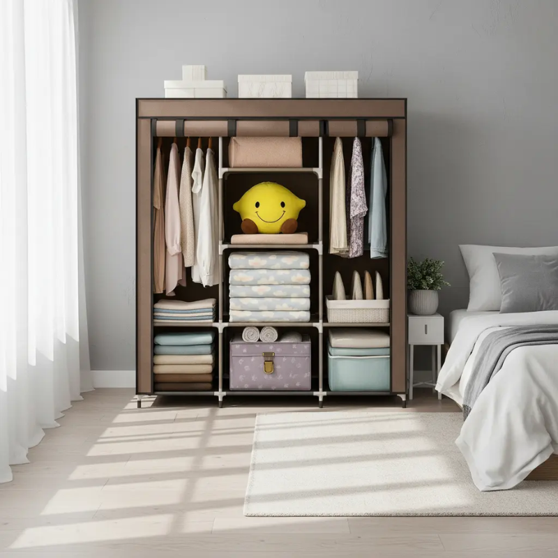 Ropero Armable Organizador Ropa Tela Reforzada 130x45x175 Cm Closet Portátil