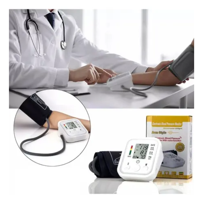 Tensiómetro Digital Medidor Presion Arterial Pulso de Brazo Color Blanco