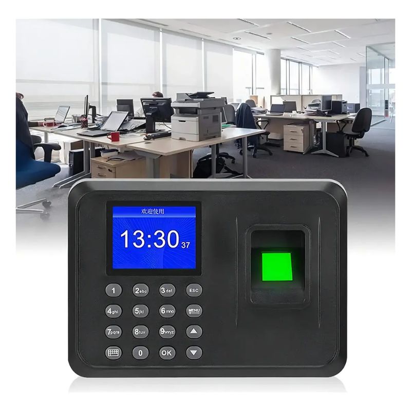 Huellero Reloj Control de Asistencia con Huella Digital y Pantalla LCD