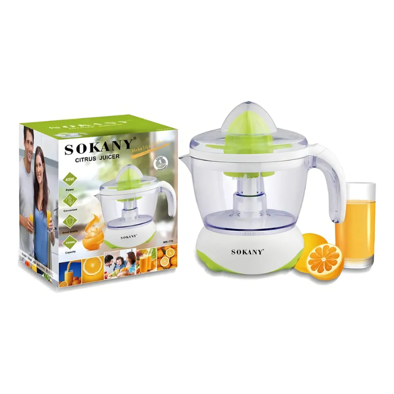 Exprimidor de Jugo Eléctrico Sokany 0.7L Blanco/Verde