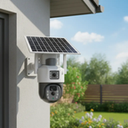 Cámara De Seguridad Solar Wifi Exterior Ptz 360° Hd Con Visión Nocturna, Detección De Movimiento Y Sirena De Alarma