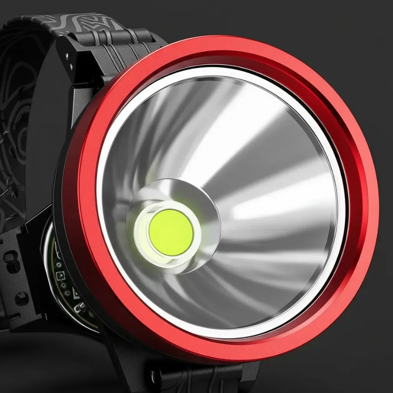 Linterna Minera Led 7000w Recargable Cabeza + Batería 38000mah Alta Potencia 10 Cm Diametro