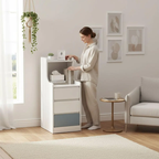 Velador Organizador 3 Cajones 87x34x30 Cm Melamina Moderna Resistente Blanco
