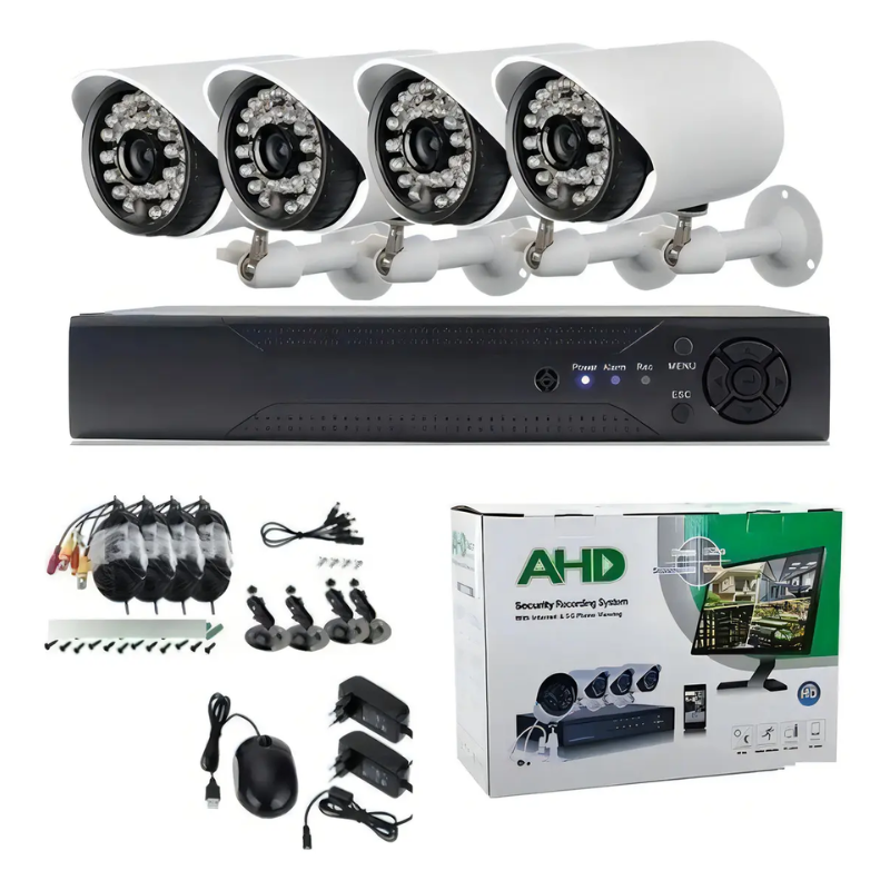 Kit 4 Camaras De Seguridad Con Dvr Interior Y Exterior