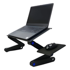 Soporte Notebook T9 Ajustable Giratorio 360° Con Ventiladores y Mouse Pad