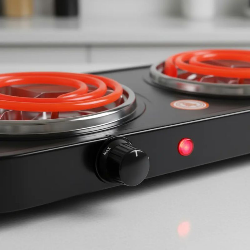 Anafe Eléctrico Doble Espiral 2000w Portátil Cocina Eléctrica
