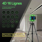 Nivel Laser 16 Líneas Verde 360 Y Trípode 1 Metro Ajustable