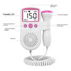 Monitor Fetal Doppler Latidos Bebé LCD 4 pulgadas Blanco Rosa