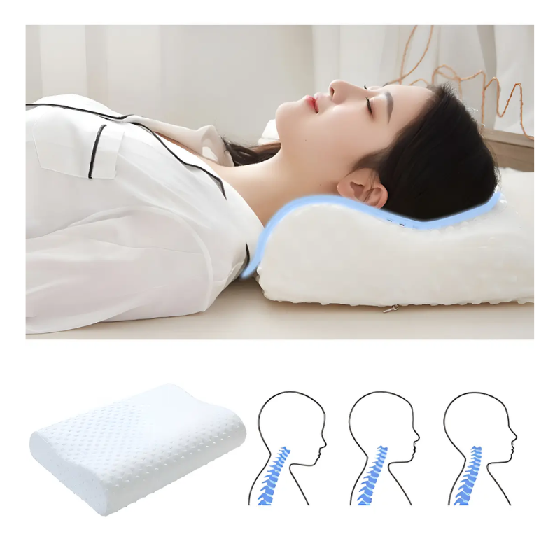 Almohada Cervical Viscoelástica Tecnopro Ortopédica Antiácaros Ergonómica Blanco