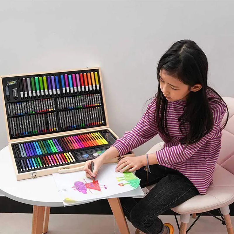 Maletín de Arte Artist Kit 180 Piezas con Lápices Colores y Acuarelas
