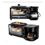 Maquina De Desayuno 3 En 1 Multifuncional Horno Freír Color Negro