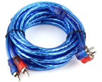 Kit de Cables Para Amplificador 1500 Watts Subwoofer RCA Rojo/Azul