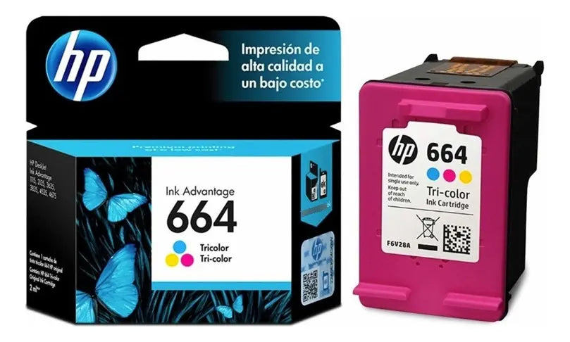 Pack Cartucho De Tinta Hp 664 Color Negro Y Tri-color De 2 Ml 2 Unidades