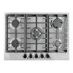 Encimera a Gas 5 Quemadores Empotrable Acero Inoxidable 90x50x5 cm